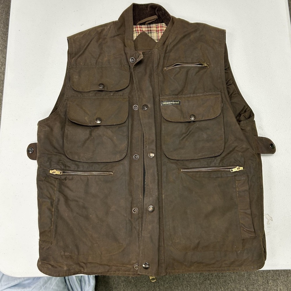 Outback Trading Company Overlander Vest Mens S Brown Oilskin Waxed Cotton 2118
